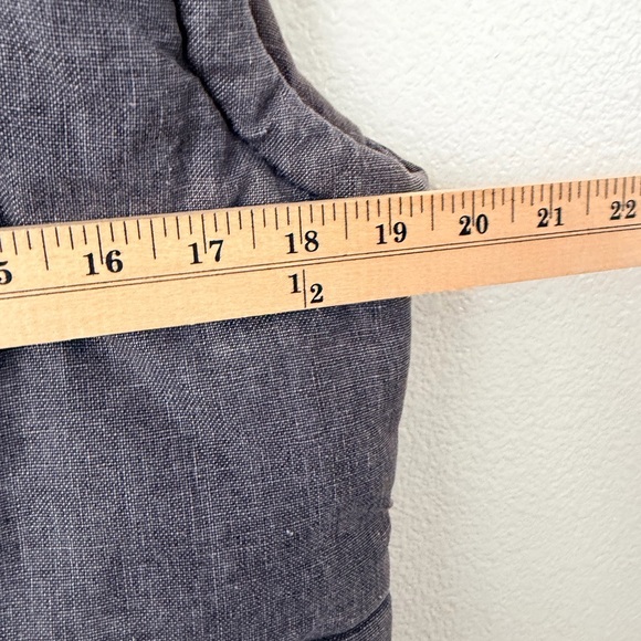 Kane & Unke Vest Mens Blue Tan Colorblock Linen Blend Snap Front Puffer Sz Large - Picture 8 of 10